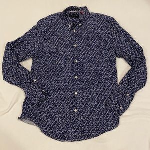 Denim & Flower button up, long sleeve floral